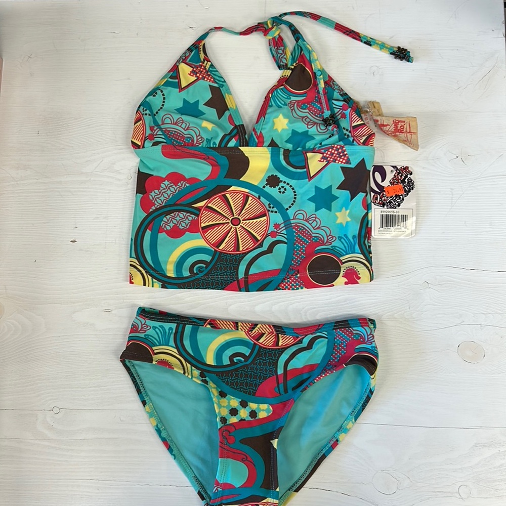 NWT POWDER ROOM Tropical Triangle Bikini Kids